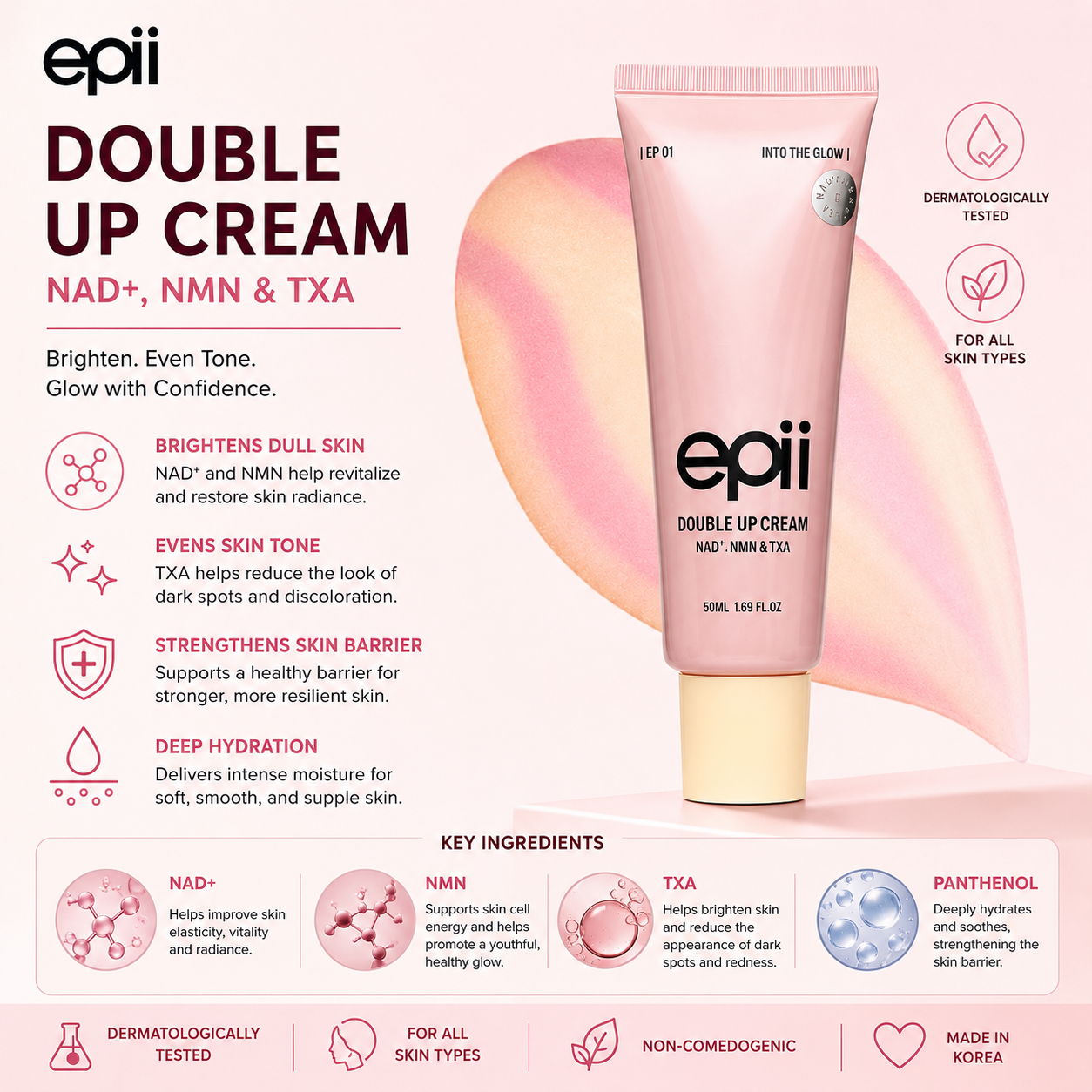 Epii Double Up Cream - NAD+ · NMN & TXA 50ml